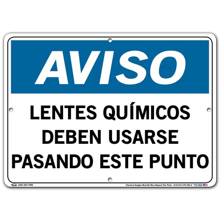 Vestil Polystyrene Sign, 10-1/2" Height, 14-1/2" Width, Polystyrene, Rectangle, Spanish SI-N-55-C-PS-040-S